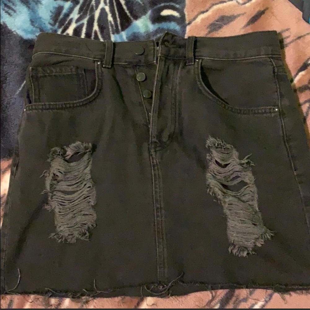 Black ripped skirt